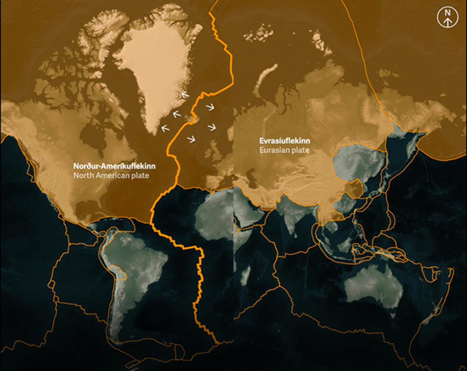 Silfra Mid-Oceaninc Ridge (Rekjanes Ridge). North American Plate