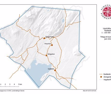 Map of the riding routs within Thingvellir National Park